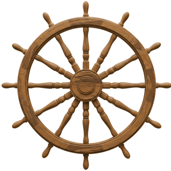 Classic Wooden Ship Wheel, Nautical Helm, Maritime Steering Wheel png