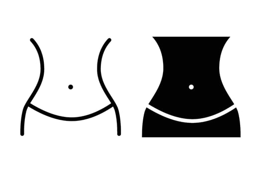 body icon. Women waist icon. Weight loss sign. illustration vector