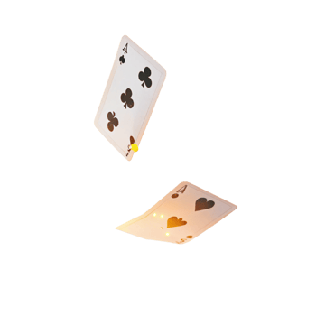 Ace of Clubs and Ace of Hearts Playing Cards Falling in the Air png