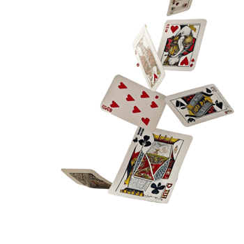 A Stunning Image of Multiple Playing Cards Falling in MidAir Against a Black Background png