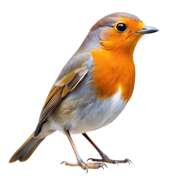 A Stunning Closeup of a European Robin Bird Against a Black Background png