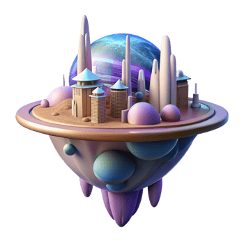 extraordinary creative A Futuristic Floating Platform City Above high quality png