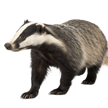 A Stunning Closeup of a European Badger in Profile View Against a Black Background png