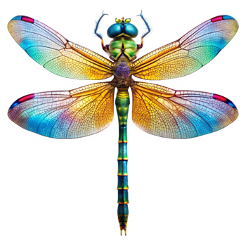 Vibrant Dragonfly Detailed Closeup Macro Photography png