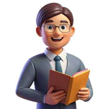 elegant contemporary Portrait of a teacher with a book, patient and inspiring, with warm, inviting lighting, in a classic style genuine png