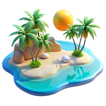 wonderful classic A tropical beach with turquoise water and white sand, bright sunlight, travel photography style authentic png