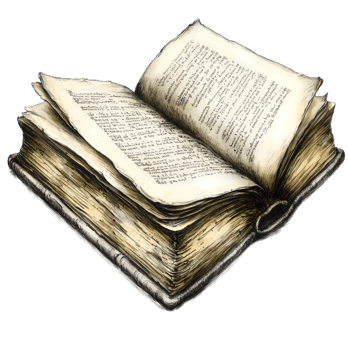 Antique Open Book, Vintage Textured Pages, HandDrawn Illustration png