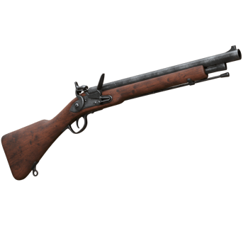 Antique Flintlock Rifle, Detailed 3D Render of a Historic Musket png
