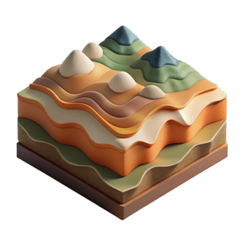 impressive minimalist An abstract representation of a landscape, using layered textures and earthy colors, in a textured, impressionist style high resolution png