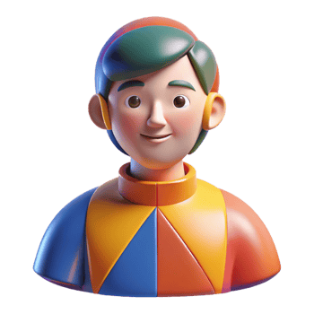 vibrant modern Portrait of a person composed of geometric shapes, brightly colored, abstract art style detailed png