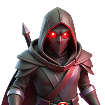 dramatic classic A shadowy assassin with glowing red eyes and a hooded cloak, wielding twin daggers, illuminated by a sliver of moonlight. Chiaroscuro lighting. Dark fantasy style authentic png