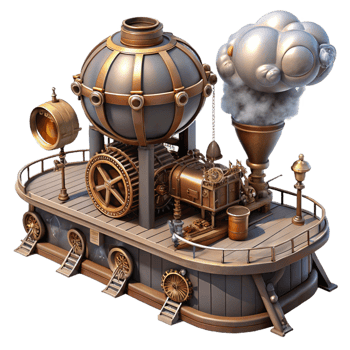 magnificent contemporary A Steampunk Airship Dock with Intricate authentic png