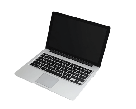 Silver Laptop Computer on a Transparent Background png