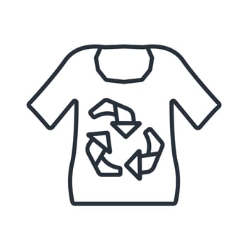 recycled clothing line icons style collection vector