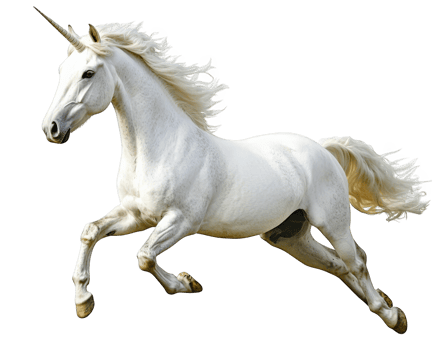 majestic unicorn galloping gracefully, showcasing its flowing mane and shimmering coat. This mythical creature embodies beauty and elegance in motion png