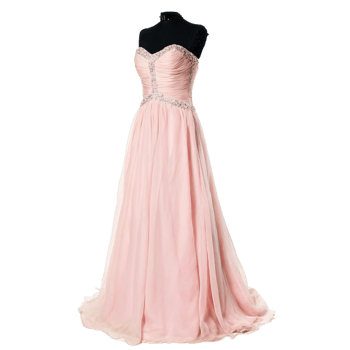 Elegant Pink Aline Floor Length Sweetheart Neckline Beaded Evening Gown Prom Dress png