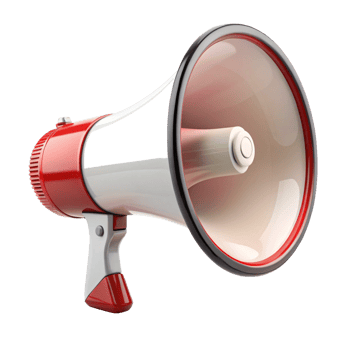 A Red and White Megaphone Ready to Announce Important News or Make a Loud Statement png