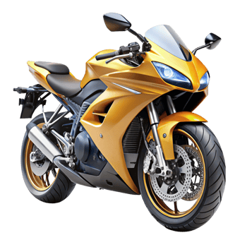 Sleek and Powerful Gold Sportbike Motorcycle png