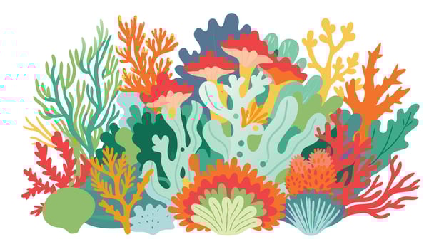 colorful coral reef illustration vector