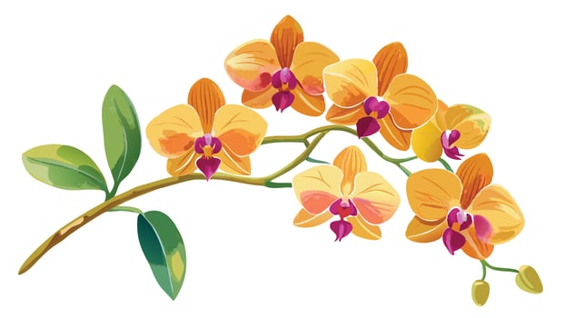 Orchid flower, pink, yellow and purple, white backgroundorange orchids on a white background vector