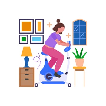 Indoor Stationary Bike Workout vector