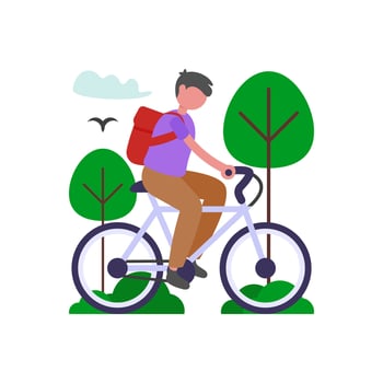 Outdoor Cycling For Cardio vector