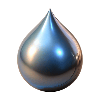 beautiful traditional A single, perfect droplet of liquid mercury, reflecting a distorted image of the surrounding space, dark and mysterious lighting, photorealistic style professional png