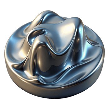 magnificent modern A rippling surface of liquid metal, reflecting a distorted landscape, surreal and abstract, metallic and reflective, lit by a single, bright light source genuine png