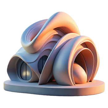 extraordinary vintage Organic architecture, flowing curves, natural materials, soft diffused light, dawn, impressionistic style professional png
