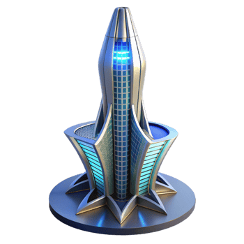 dramatic contemporary Conceptual skyscraper design, innovative form, sustainable features, dramatic lighting, futuristic architecture visualization original png