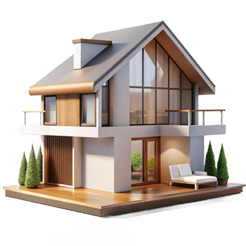 vibrant artistic Modern minimalist house, clean lines, open plan, natural light, Scandinavian design authentic png