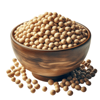 Raw Soybeans in Rustic Wooden Cup png