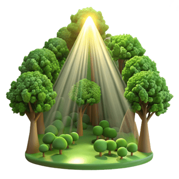 stunning modern A sunbeam piercing through a dense forest canopy, dappled lighting, dreamy style original png
