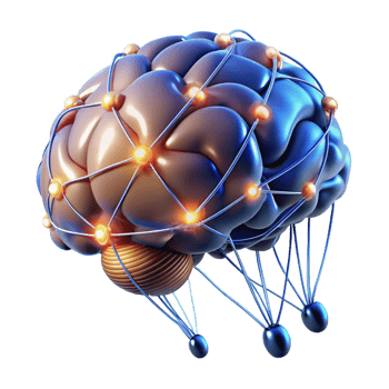 dramatic abstract A Human Brain Connected to a Network of professional png