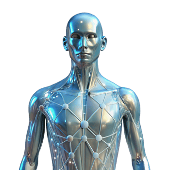 serene creative A Transparent Human Figure Filled with detailed png