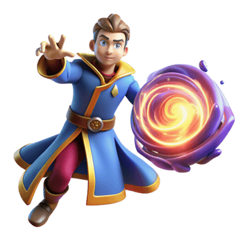 extraordinary minimalist A Powerful Sorcerer Conjuring a Swirling 4K png