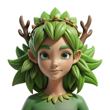 serene artistic A Serene Dryad with Bark Like Skin and exclusive png