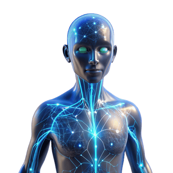 dramatic traditional A Transparent Human Body with Glowing 4K png
