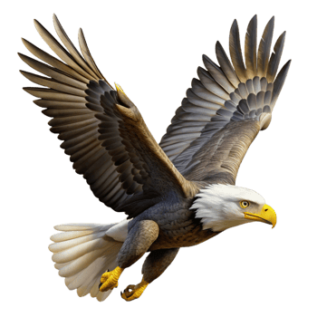dramatic minimalist A Majestic Bald Eagle Soaring Through the premium png