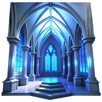 extraordinary classic Gothic Cathedral Interior Ethereal Blue exclusive png