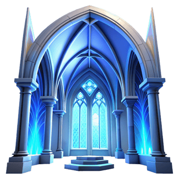 magnificent abstract Gothic Cathedral Interior Ethereal Blue original png