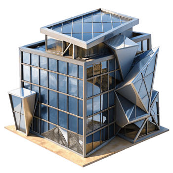 wonderful traditional Deconstructivist Office Building Harsh 4K png