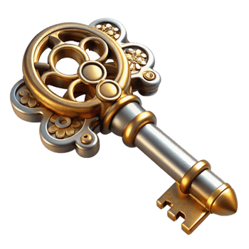 serene contemporary A Steampunk Key Ornate and Complex Made high resolution png