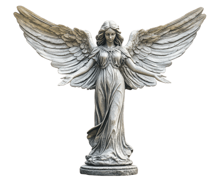 stunning angel statue with outstretched wings, symbolizing divinity and grace. This exquisite piece captures essence of serenity and beauty in its detailed design png
