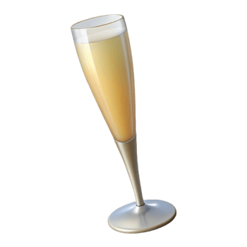 magnificent modern Champagne flute, clear, tall and slender, premium png