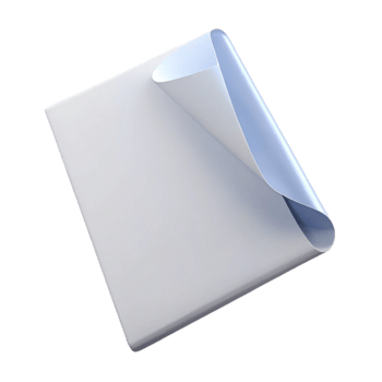 dramatic minimalist A single, blank sheet of white paper authentic png