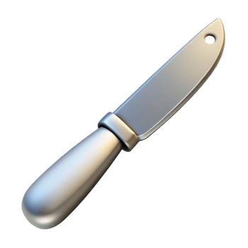 impressive classic Knife, silver, serrated blade, authentic png