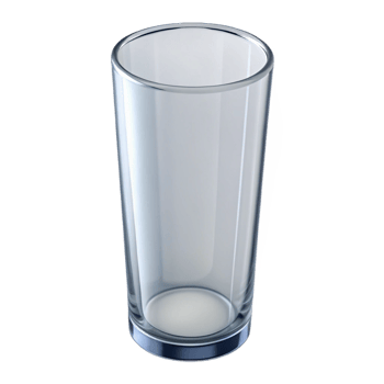 elegant traditional Pint glass, clear, cylindrical shape, 4K png