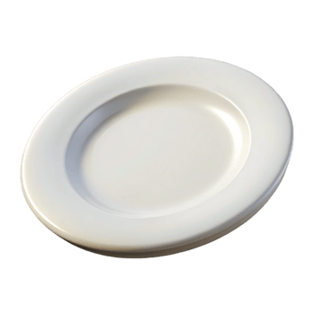 vibrant rustic Plate, white, round, classic design, 4K png