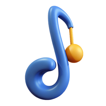 serene artistic A single musical note, treble clef, original png